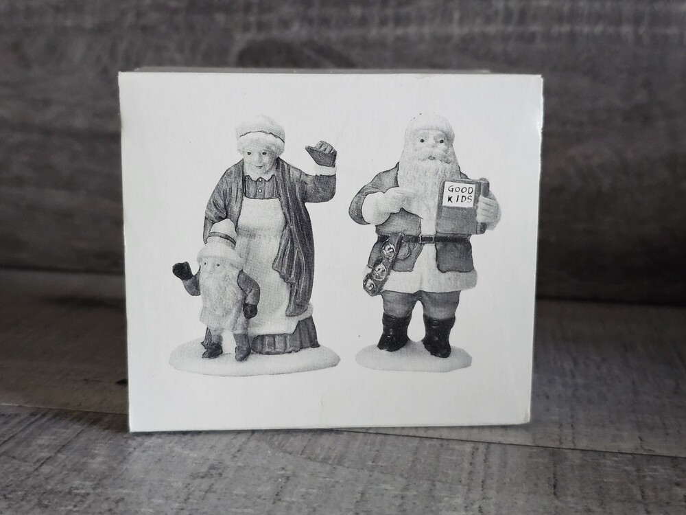 Department 56 North Pole Series "Santa & Mrs. Claus" w/Box #5609-0, (1990) Mint